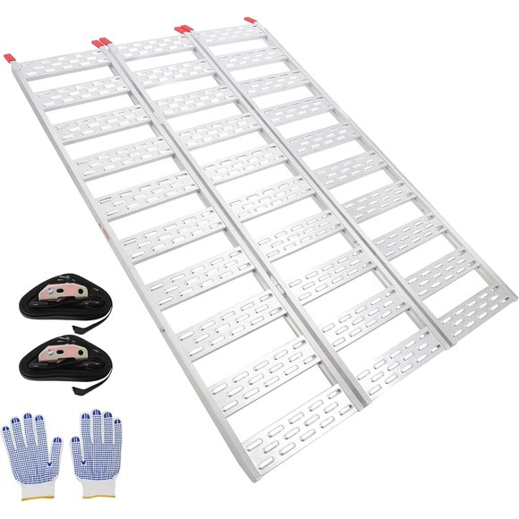 Rampe de Chargement en Aluminium à Trois Volets, Rampe pour VTT de 1500 Lb pour Caisse de Camion et Plus, 76 Pouces x 50 Pouces, 1 Pce