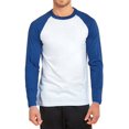 thumbnail image 4 of SLM T-Shirt Raglan de Baseball en Coton à Manches Longues pour Homme - Blanc/royal - 3TG, 4 of 4
