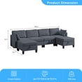 thumbnail image 3 of Puremind 6 Piece Modular Sectional Sofa with Movable Ottoman, U/L Shaped Sectional Couch with Storage, Convertible Sleeper Sofa for Living Room/Apartment, Dark Gray, 3 of 6