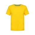thumbnail image 2 of Ocealan Lot de 2 T-Shirts à Col Rond à Manches Courtes pour Garçons et Filles, Couleur Unie, Été, Décontracté, Coton, Hauts Tee 2-12 Ans Jaune 7-8, 2 of 6