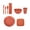 Orange, variante sur Kyusrd Ensemble de 8 Pcs de Vaisselle en Paille Incluant Couteaux Fourchettes Cuillères Bols Vaisselle Ensemble de Vaisselle Portable pour l'Extérieur