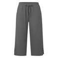 thumbnail image 4 of Women Fashion High Waisted Wide Leg Pants Drawstring Elastic Trousers Comfy Straight Leg Long Pants With Pockets, 4 of 5