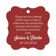 thumbnail image 1 of Darling Souvenir Custom Wedding Thank You Message Gift Tags Personalized Party Favor Hang Paper Tags-Maroon-50 Tags, 1 of 1