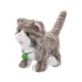 thumbnail image 2 of Bunblic Electric Stuffed Animal Cat Toy with Leash with Record Function Multifunctional with 12 Melodies Interactive Electronic Pet Light Gray Stripes, 2 of 8