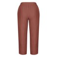 thumbnail image 5 of Women's Summer Comfortable Loose Wide Legged Fashion Solid Color Capris RXIRUCGD Marron, Taille: 5TG, 5 of 5
