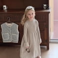 thumbnail image 4 of MIASHUI Robe Chandail en Tricot Élégante pour Filles à Manches Longues Douce Confortable Mi-Longue Tenue Décontractée de Fête au Design Classique Blanc, 5-6 Ans, 4 of 6