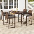 thumbnail image 4 of Costway Patio Bar Stools Set of 2 PE Rattan Bar Height Chairs with Backrests & Armrests, 4 of 9