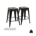 thumbnail image 3 of Metal Bar Stools Set of 4 Counter Height Barstool Stackable Barstools 24 Inch Indoor Outdoor Patio Bar Stool Home Kitchen Dining Stool Backless Bar Chair, 3 of 5