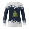 thumbnail image 3 of Chandails à Capuchon pour Femmes d'Hiver Imprimés T-shirt Ample Manches Longues Blouse Col Rond Hauts Décontractés Mignons Chandails à Capuchon en Liquidation, 3 of 3