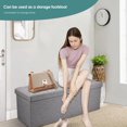 thumbnail image 2 of 43 Inches Folding Storage Ottoman Bench Chest Footrest Stool, Grey, 2 of 8