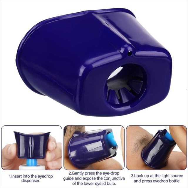 2 Pcs Distributeur Guide de Gouttes pour les Yeux Portable Réutilisable Outil de Compte-Gouttes pour les Yeux, Dispositif d'Assistance Aide Distributeur de Gobelets de Lavage Aides