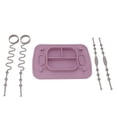 thumbnail image 3 of Ensemble de Table en Silicone pour Enfants, Assiette Compartimentée Sécuritaire à Succion avec 4 Attaches Jouets pour Bébés, Tout-Petits, Enfants, 3 of 8