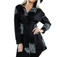 thumbnail image 1 of Fashion Women Plus Size Turn Down Collar Letter Print Buttons Mini Shirt Dress, 1 of 6