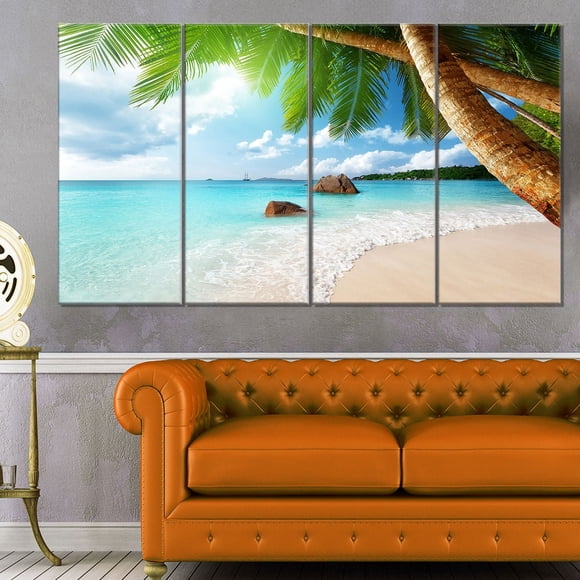 Design Art Praslin Island Seychelles Beach Seashore Photo Canvas Art Print