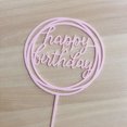 thumbnail image 3 of Wweixi Round Happy Birthday Letter Cake Topper Handmade Cake Topper Acrylic DIY Cupcake Cake Smash Candle Party Handmade Stick, 3 of 9