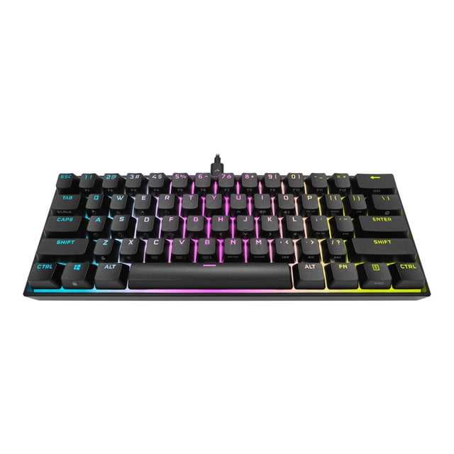 CORSAIR Gaming K65 RGB MINI 60% Clavier de Jeu Mécanique compact avec Commutateurs de Touches CHERRY MX Speed, Rétroéclairage RVB Dynamique Multicolore par Touche et Connectivité USB. les Fonctionnalités Incluent des Raccourcis Imprimés sur les Côtés pour les macros, les Médias et les Commandes d'Éclairage, Idéal pour les Installations de Jeu.