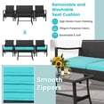 thumbnail image 4 of Gymax Ensemble de Conversation pour Patio en Rotin PE Osier 8 Pcs avec Sofa, Chaise et Table, 4 of 10