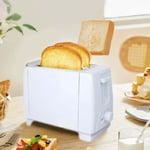 Rétroactivité 2-Slice Grille-pain avec 6 Réglages de Browning, Acier inoxydable & blanc ABS Corps, Plateau en croûte amovible, rangement de cordon, style vintage pour comptoirs de cuisine