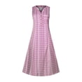 thumbnail image 4 of SMihono Robe Maxi Bohème d'Été pour Femmes Grande Taille Mode pour Femmes Décontractée Sans Manches à Col en V à Boutons à Rayures Imprimées avec Poche Robe Maxi Robe de Plage Évasée, 4 of 5