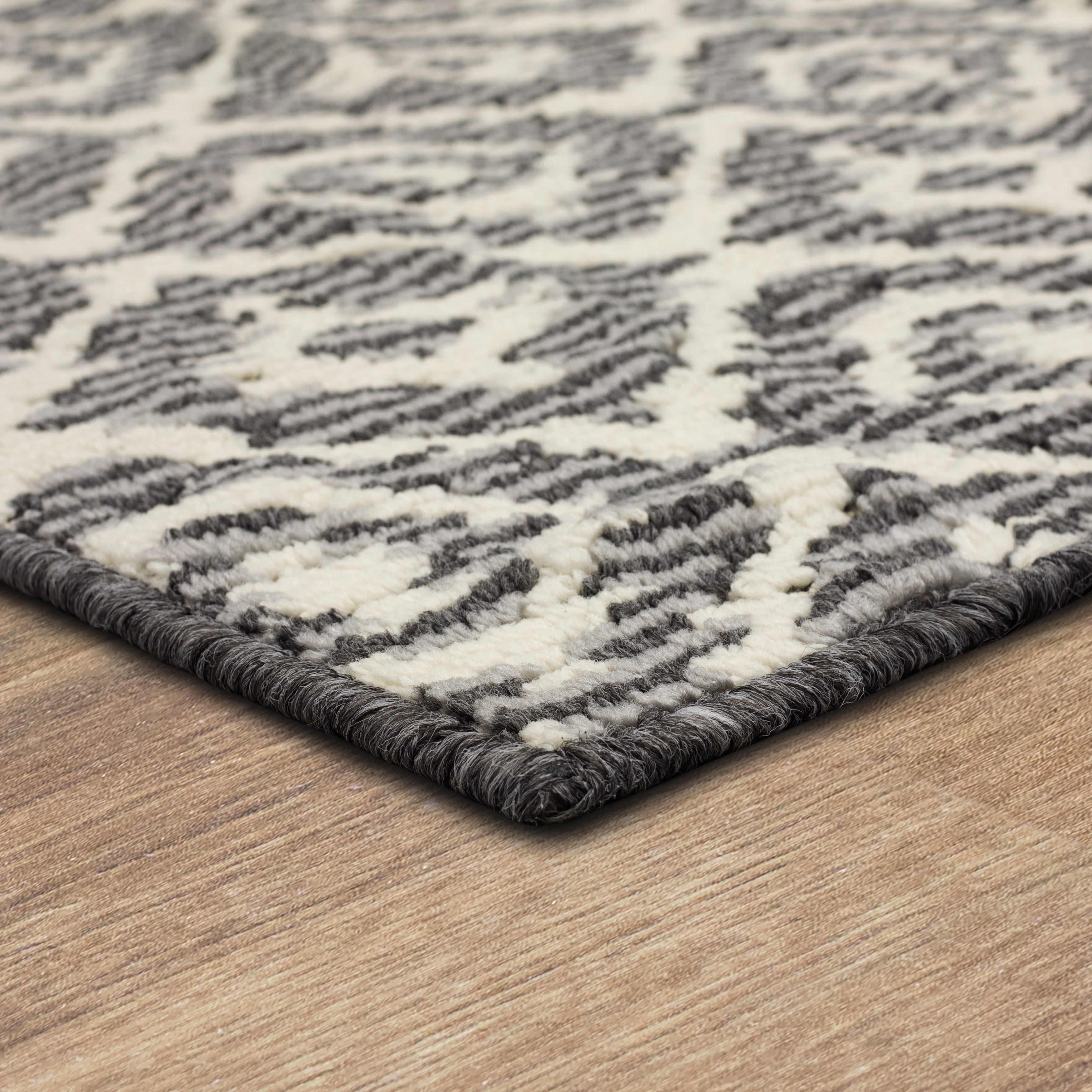 Mainstays SANCTION Modern Contemporary Lines Pattern Tufted Grey, Machine Washable Area Rug 5x7, Ideal for Living Room, Dining Area, and Bedroom