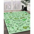 thumbnail image 3 of Ahgly Company Machine Washable Indoor Rectangle Transitional Mint Green Area Rugs, 8' x 12', 3 of 7