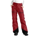 thumbnail image 1 of FAVIPT Pantalon de Ski Chaud et Imperméable pour Femmes, Patchwork, Léger, avec Poches, Pantalon d'Hiver pour Planche à Neige, Randonnée, Sport, Rouge, P, 1 of 8
