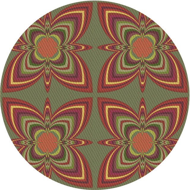 Ahgly Company Tapis Rond Lavable en Machine Intérieur Transitionnel Rouge Brique, 4 Pieds Rond