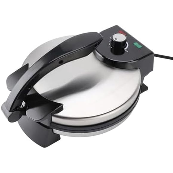 Electric Tortilla Maker, 10 Inch Non Stick Tortilla Press with Temperature Control & Stainless Steel Cover, 1100W Aluminum Electric Roti Maker for Pitas, Chapati, Roti, Flatbread