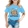 thumbnail image 1 of LYHaoo T-Shirt à Manches Courtes Ample et Décontracté pour Filles, Col Rond, Imprimé à Motif d'Animaux de Dessin Animé, T-Shirts à Col Rond Tailles 8-10 Ans, 1 of 3