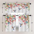 thumbnail image 4 of Flower and Bird Kitchen Curtains Spring Butterfly Window Curtains and Valances Set 36 Inch, Watercolor Pink Botanical Short Tier Curtain for Kitchen, Floral Small Kitchen Decor, 4 of 5