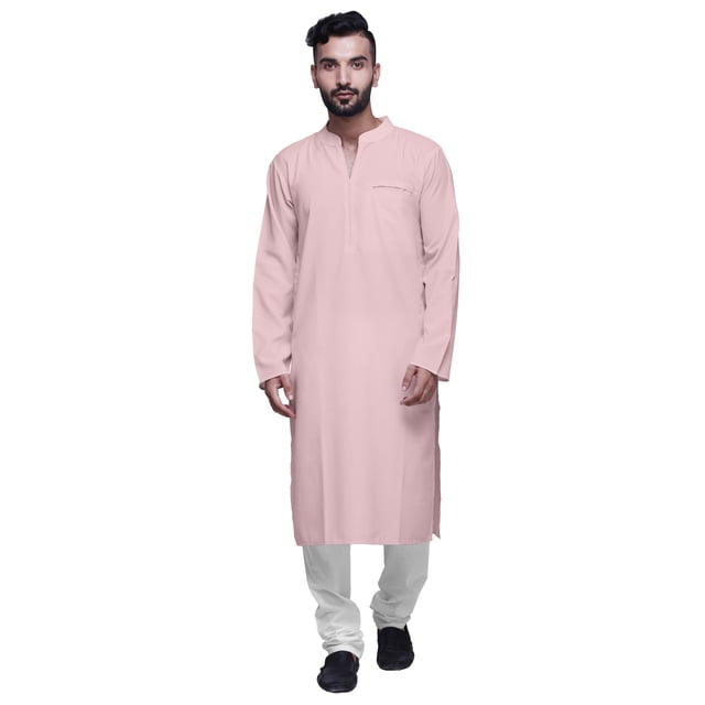Atasi Solid Traditional Kurta For Men Chinese collar Long Shirt Ethnic Clothing