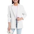thumbnail image 2 of Girls Long Sleeve Notched Lapel Collar Open Front Casual Jacket with Inner Pocket for Kids Stylish Wear, 2 of 8