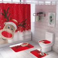 thumbnail image 1 of 4PCS Christmas Shower Curtain Set with 12 Hooks Christmas Shower Curtain Sets for Bathroom Non-Slip Rug  Toilet Lid Cover and Bath Mat   Snowman Shower Curtains, 1 of 5