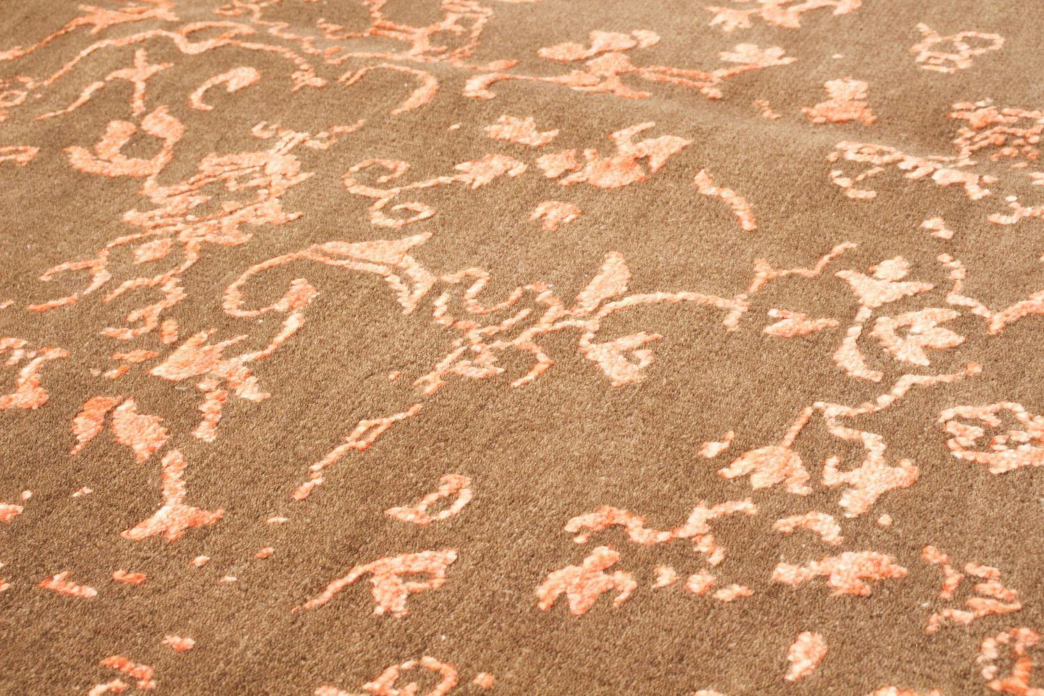ECARPETGALLERY Tapis Noué à la Main pour Salon, Salle à Manger et Chambre à Coucher Contemporain Collection La Seda 5'5" x 7'10" en Brun