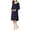 Dark Blue, variant on Tranfacy Women's Fashion Maternity Dress with Solid Color Print and Zipper Nursing Long Sleeve Pregnancy Dress for Fall Winter Baby Shower