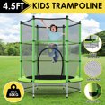 thumbnail image 4 of Patiojoy Kids Round Jumping Trampoline Combo Bed Trampoline W/ Safety Enclosure Net Green, 4 of 6