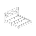 thumbnail image 3 of Black Velvet Panel Bed with Tufted Headboard in Full Size, 3 of 3