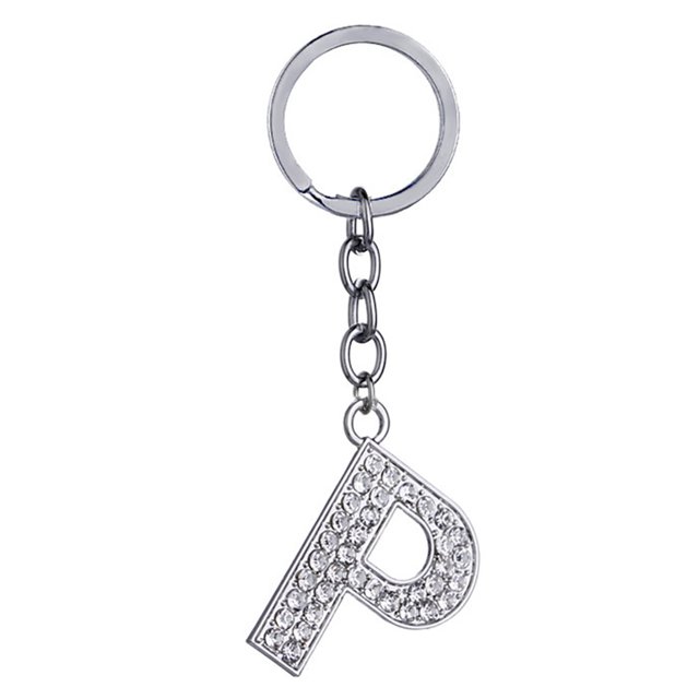 Porte-clés Design Strass A à Z Pendentif Porte-Clés pour Décoration de Sac à Main
