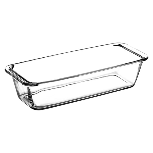 Shisuyan 1Pc Household Baking Pan Tempered Glass Plate Rectangular Salad Bowl (White)