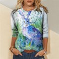 thumbnail image 1 of Chemises pour Femmes, Imprimé Animal Original, Col Rond, Manches Longues, Hauts Décontractés, Blouse, Blouse pour Femmes en Liquidation, 1 of 5