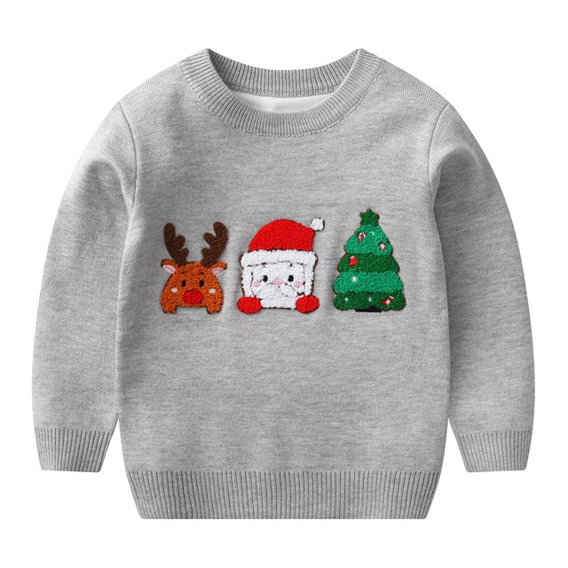 QUDDERR Chandails pour Enfants Garçons Filles 1-6 Ans Bébé Tricot de Noël Chandail Automne Hiver Col Rond pour Tout-Petit
