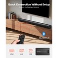 thumbnail image 3 of KFFKFF Sound Bar for Smart TV, 2.1 Channel, 35-Inch Compact Soundbar TV Speakers with Built-In Subwoofer for Projector, Bluetooth AUX Connection, 3 of 9
