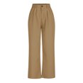 thumbnail image 4 of Timegard Womens Formal Pants Elastic High Waist Straight Leg Solid Color Office Work Lounge Pants Pockets, 4 of 7