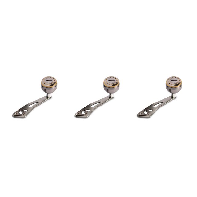 Langgg Poignée de Pêche en Métal pour Moulinet Spinning Portable Détachable 32mm Réutilisable Remplacement Poignée Modifiée Bouton de Lancer d'Appâts Fournitures Gris Argenté 3Ensemble