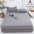 thumbnail image 1 of Fitted Sheet Solid Color Bed Sheets Single Double Queen Cover Bed Size L0Y4, 1 of 9