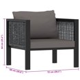 thumbnail image 2 of vidaXL Sectionnel avec Coussin en Rotin Poly Anthracite, 2 of 8