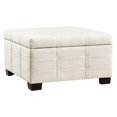 thumbnail image 1 of Detour Strap Square Storage Ottoman in Linen White Fabric, 1 of 8