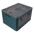 thumbnail image 1 of Outdoor Folding Storage Box, Plastic Collapsible Storage Bin Thickened Minimalist Style Large Capacity  for Picnic for Outdoor Green Large, 1 of 7