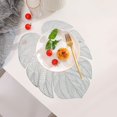 thumbnail image 1 of Oleegame 1PC Placemat Stylish PVC Hollow-out Turtle Back Leaf Decoration Placemat with Simulation Leaves, , Oil-proof and Durable Table Mat for Heat Insulation Silver, 1 of 6