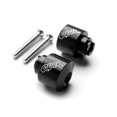 thumbnail image 1 of Krator Embouts de Barre Noirs Gravés Poignée Compatible avec Honda CBR 600RR 2003-2013, 1 of 3